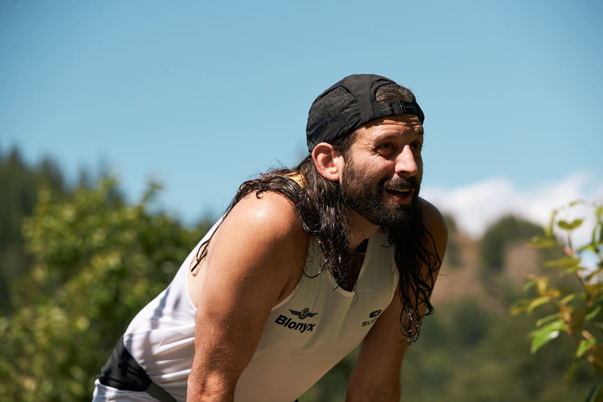 Tired looking trail runner