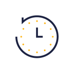 An icon representing turning back time.