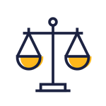 An icon representing an equally weighted scale.