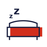 An icon representing a bed.