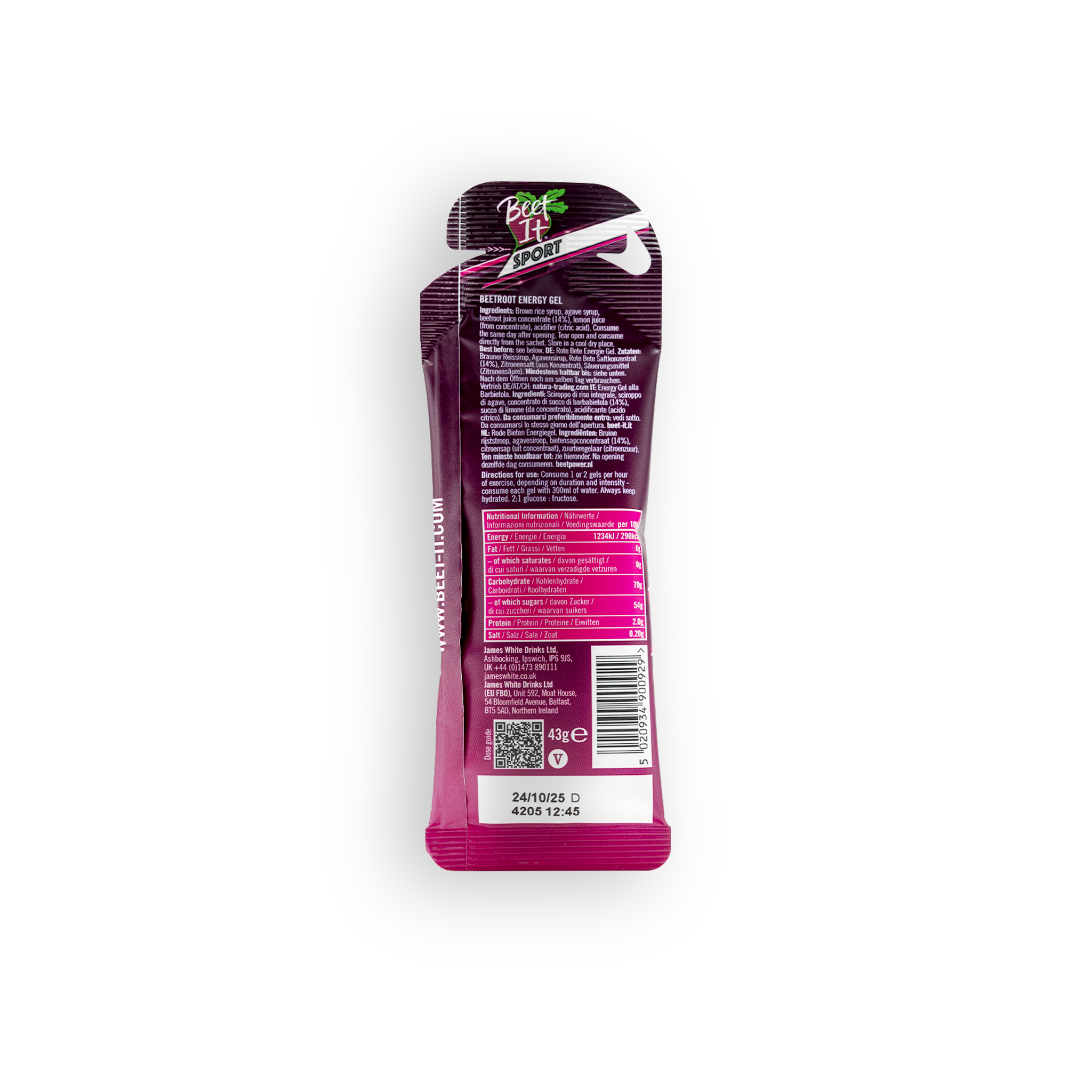Beet It Sport Top Up 100 - Single Energy Gel