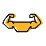 An icon representing an athlete flexing.