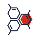 An icon representing a molecule.