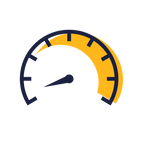 An icon representing a speedometer.