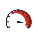 An icon representing a speedometer.