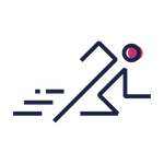 An icon representing a sprinter.