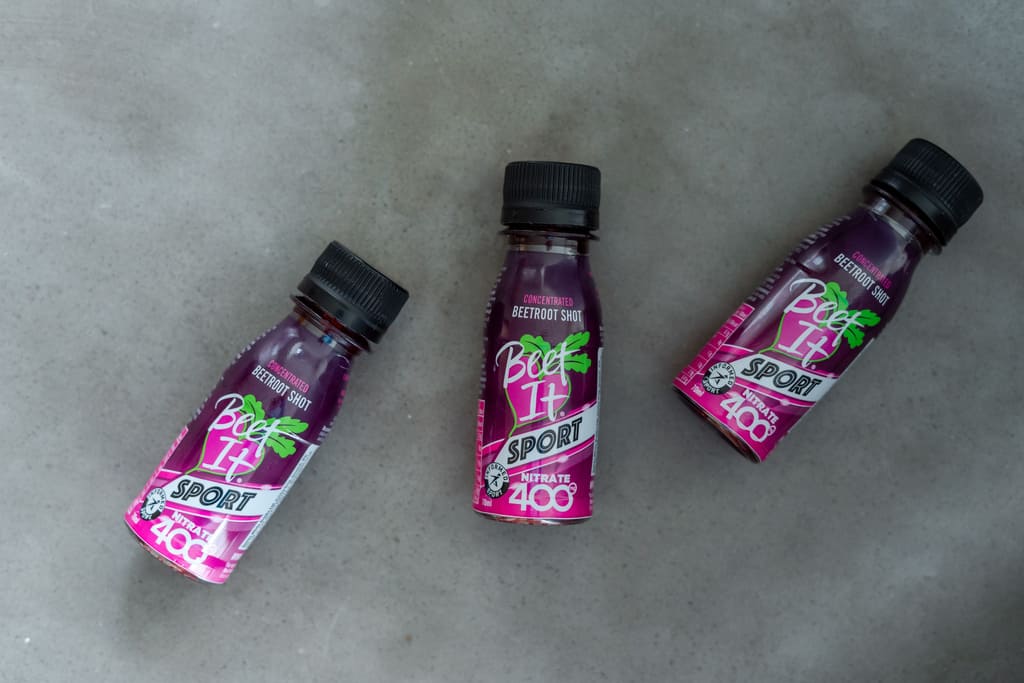 Three Shots of Beet It Sport Nitrate 400