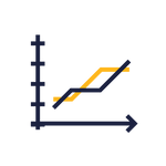 An icon representing a chart with an upward trend.