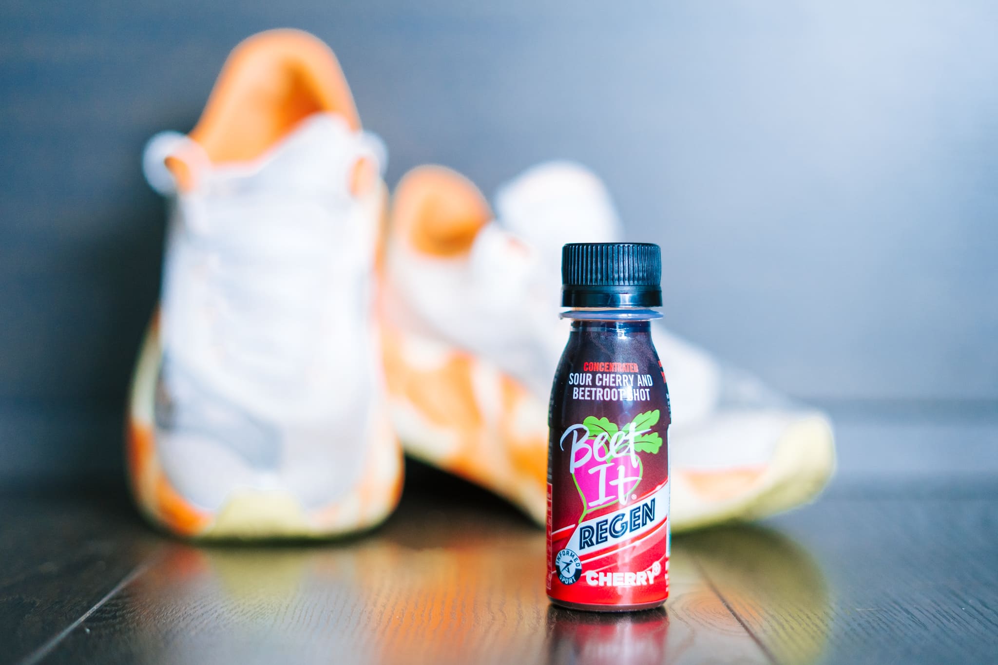 Regen Cherry+ and a pair of running shoes