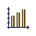 Icon representing a bar chart