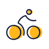An icon representing a cyclist riding their bike.