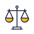 An icon representing an equally weighted scale.
