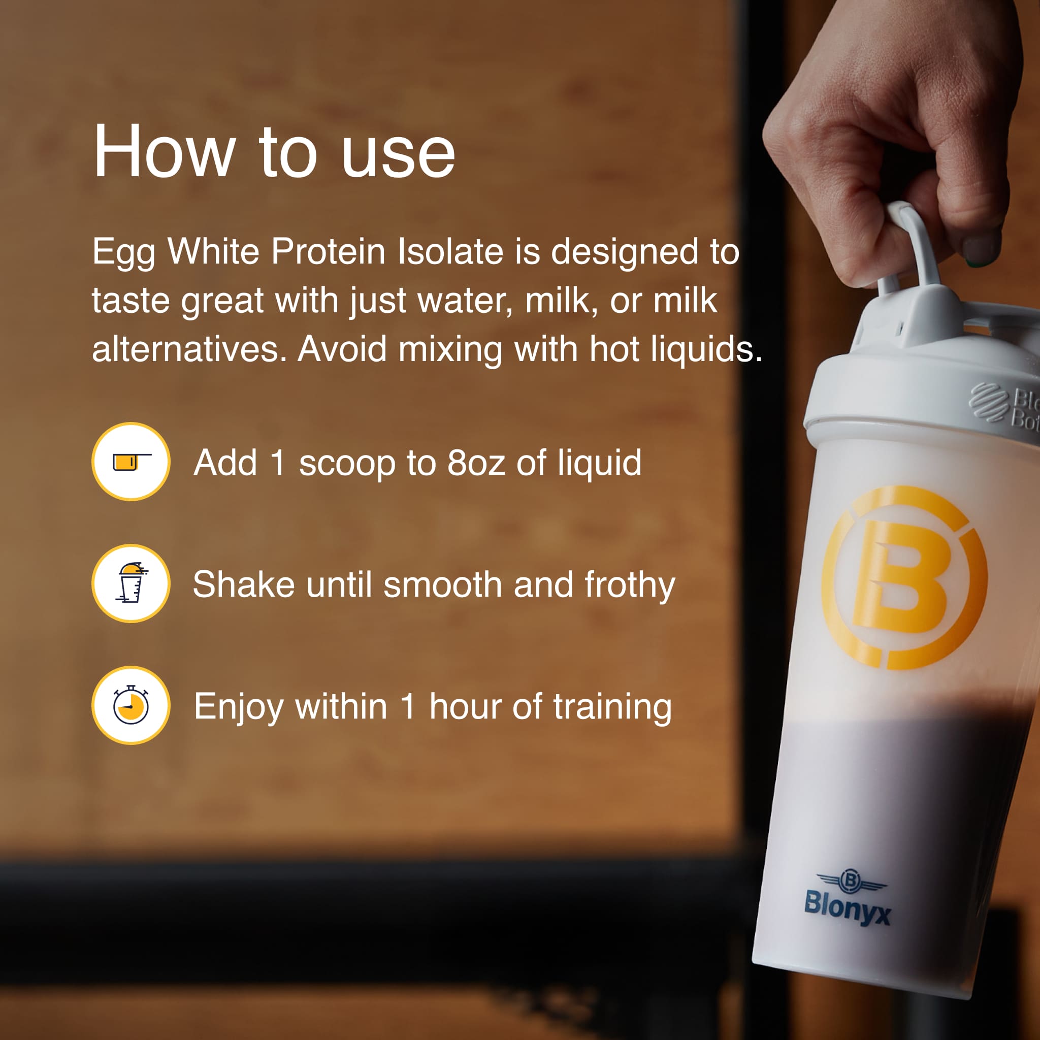 How to use Blonyx Egg White Protein Isolate protein powder for post-workout recovery and muscle support