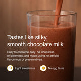 Blonyx Egg White Protein Isolate chocolate milk flavour protein shake with smooth texture and no chalky aftertaste