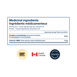 Blonyx HMB+ Creatine supplement facts and certifications.