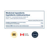 Blonyx HMB+ Creatine supplement facts and certifications.