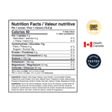 Blonyx Hydra+ nutrition facts and cerificaitons.