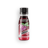 Bottle of Beet It Regen Cherry+ on a grey background.