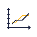 An icon representing a chart with an upward trend.